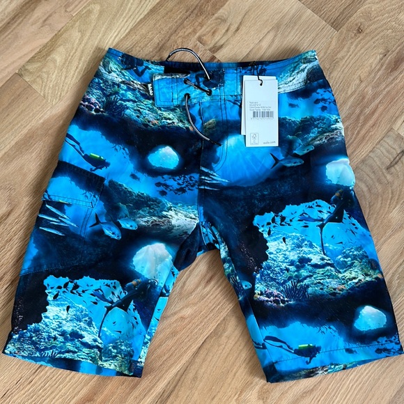 NWT! MOLO deep sea theme board shorts size boys US 13/14 yrs / EUR 158/164 - Picture 1 of 7